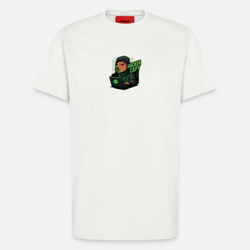 Hacker Capy – Cyber Capybara Tech - T-Shirt - made by SPREAD - OFF WHITE