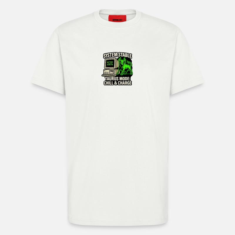 System Stable Taurus Mode Chill & Charge - T-Shirt - made by SPREAD - OFF WHITE