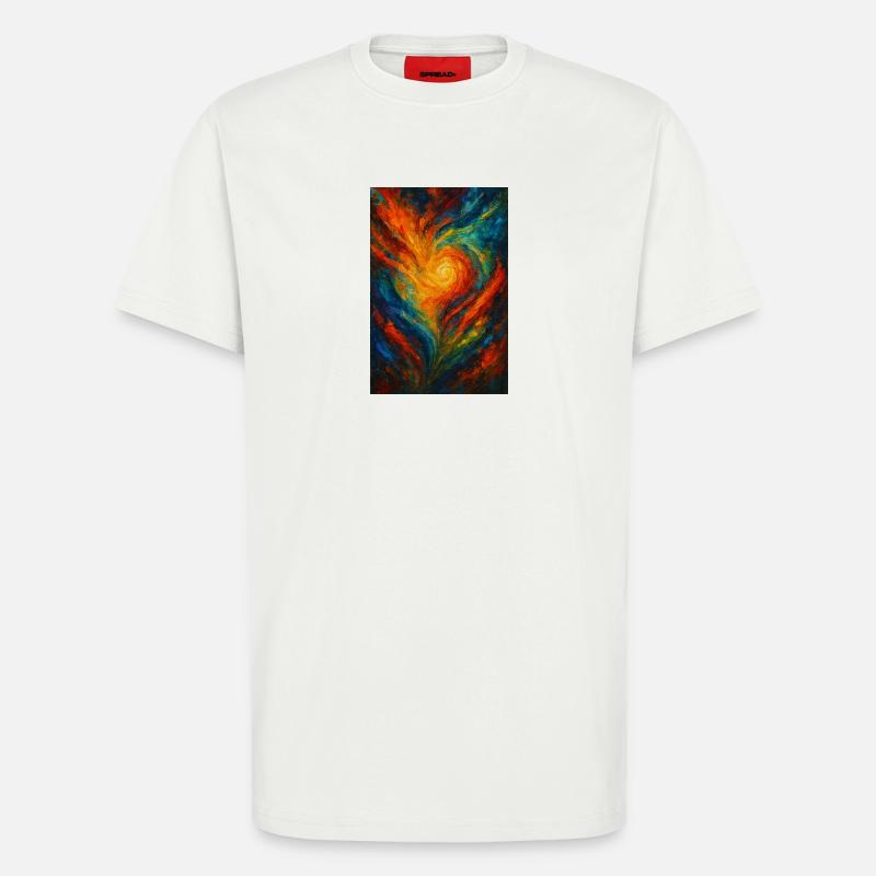 Chromatic Vortex Abstract Fire - T-Shirt - made by SPREAD - OFF WHITE