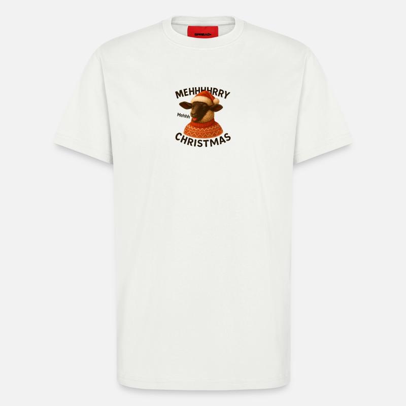 Bof, pull de mouton de Noël - T-shirt bio décontracté fabriqué en UE - OFF WHITE