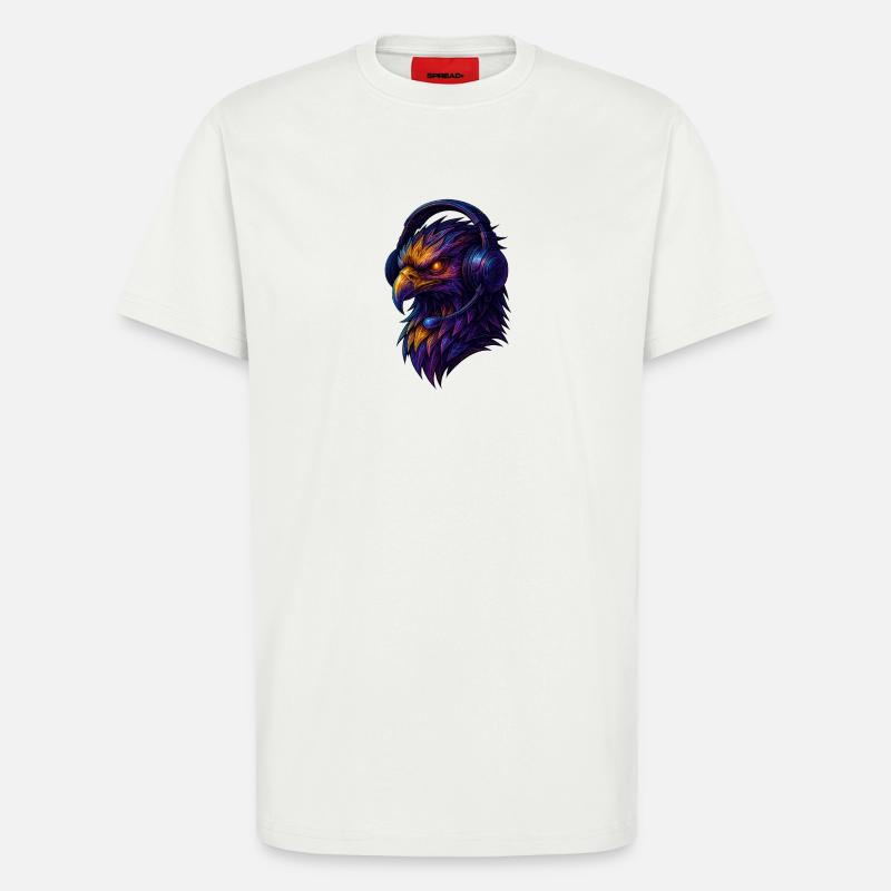 Neon eagle with headset - T-Shirt - made by SPREAD - OFF WHITE