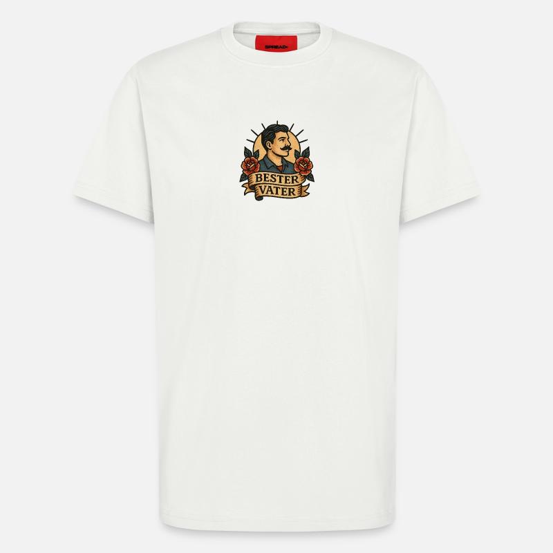 Bester Vater Retro Tattoo - T-Shirt - made by SPREAD - OFF WHITE