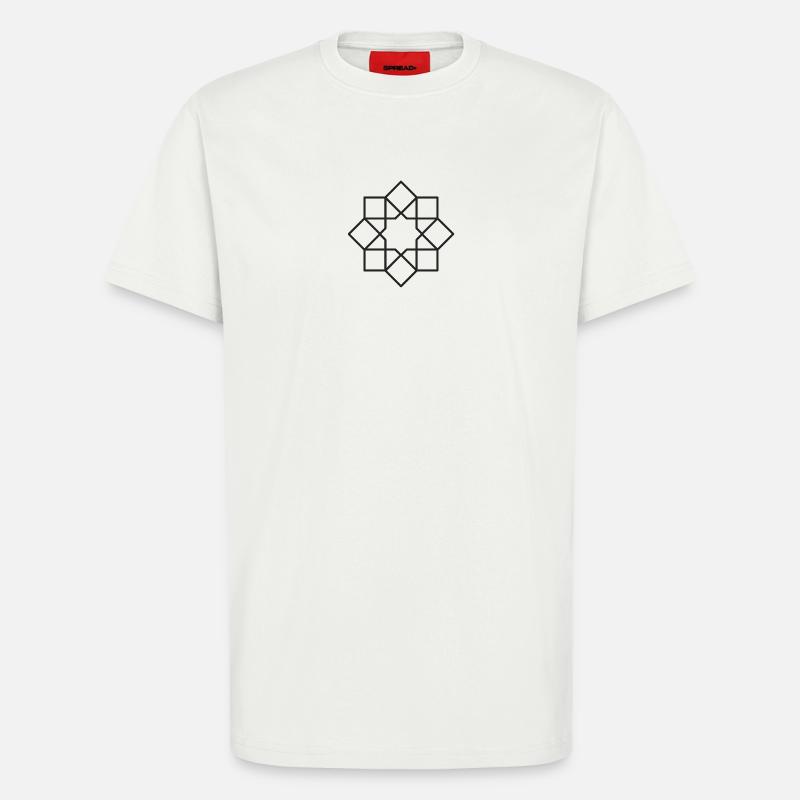 Geometric Square Star Circle Pattern - T-Shirt - made by SPREAD - OFF WHITE