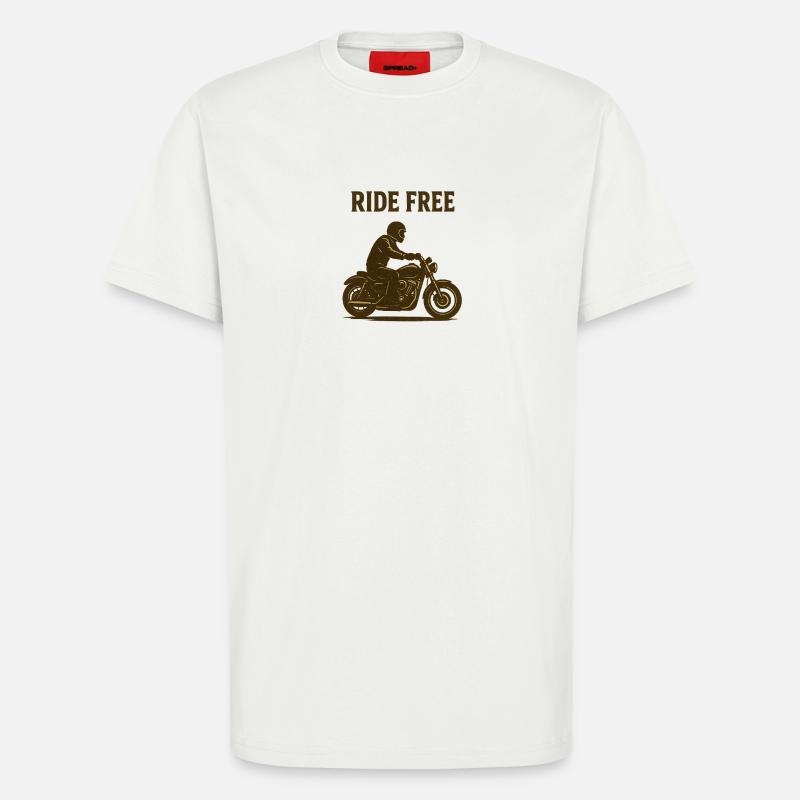 Ride Free Motorrad Silhouette - T-Shirt - made by SPREAD - OFF WHITE