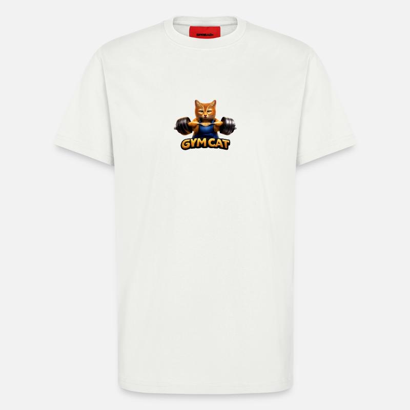 GymCat: Krafttraining mit Katze - T-Shirt - made by SPREAD - OFF WHITE