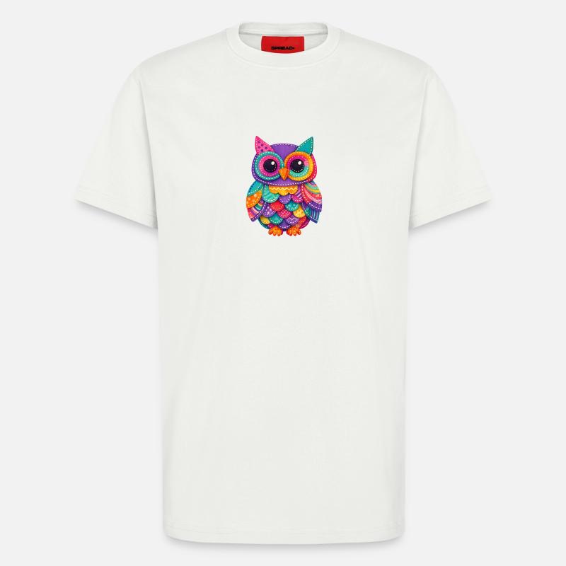 Patchwork Eulenzauber - T-Shirt - made by SPREAD - OFF WHITE