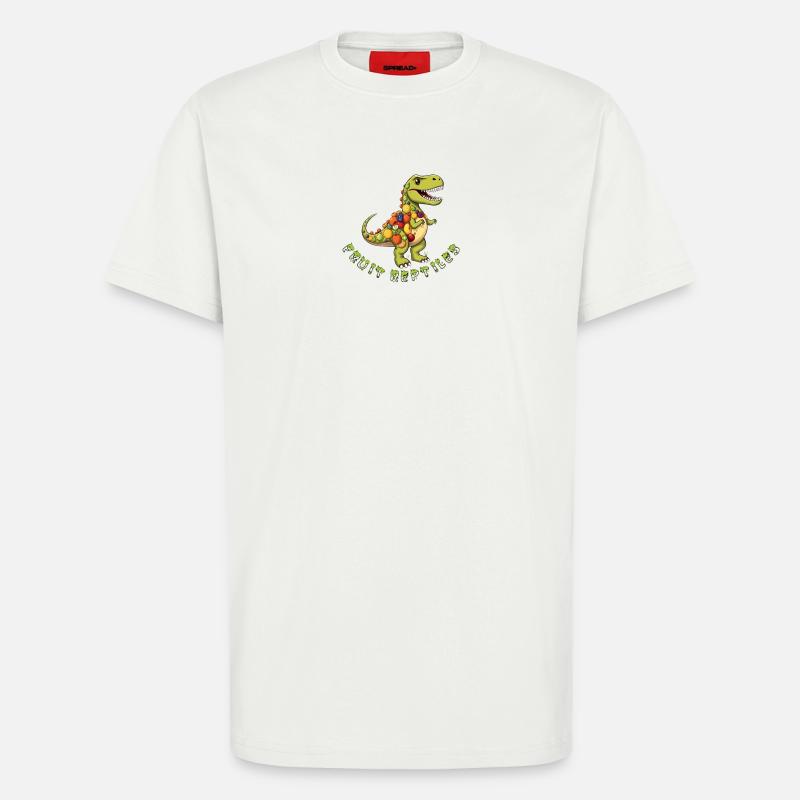 Fruit Dino with Fruit Wreath - T-Shirt - made by SPREAD - OFF WHITE