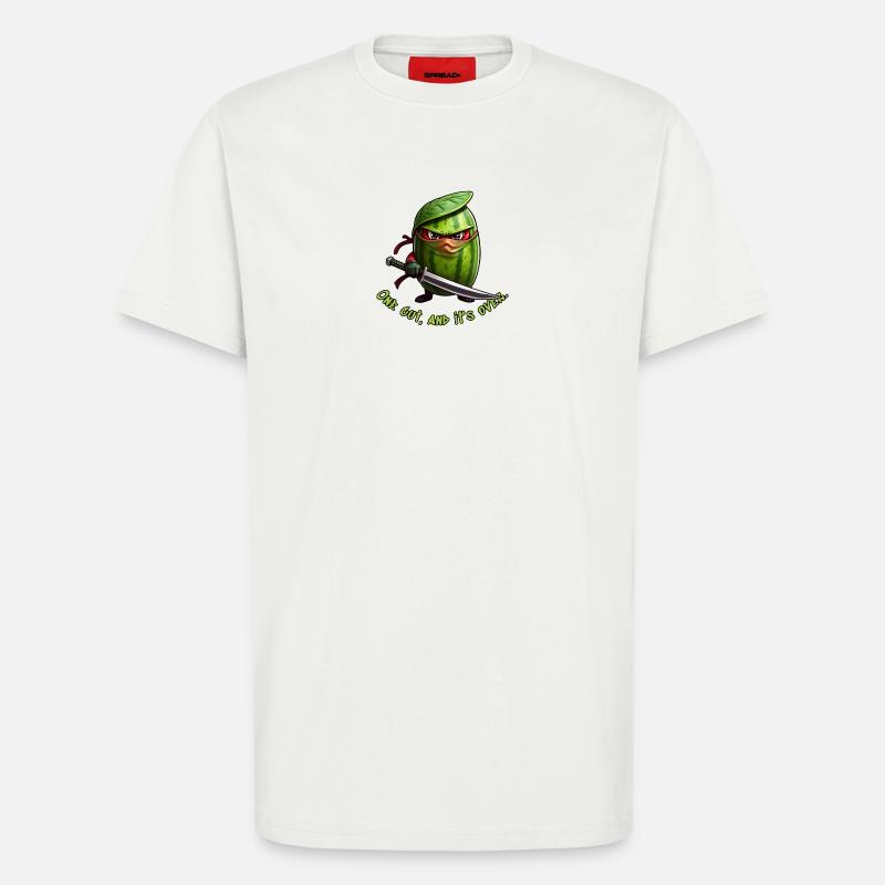 Ninja pastèque avec l’épée - T-shirt bio décontracté fabriqué en UE - OFF WHITE