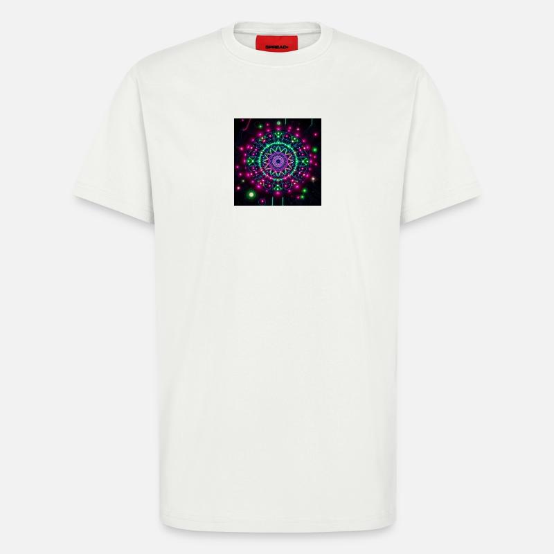 Neon Mandala Cyber Galaxy Pattern - T-Shirt - made by SPREAD - OFF WHITE
