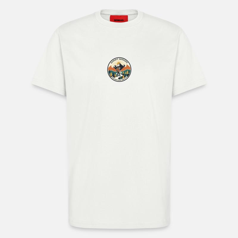 Bergsteiger Patch: Abenteuer wartet - T-Shirt - made by SPREAD - OFF WHITE