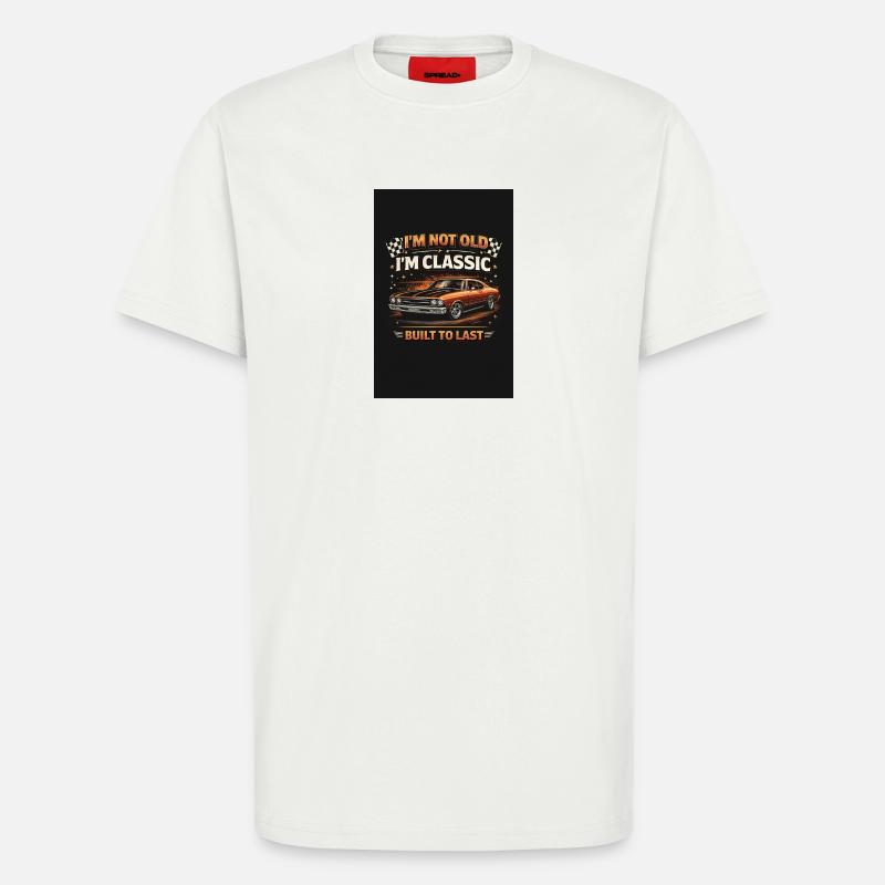 Old School Classic construit pour durer - T-shirt bio décontracté fabriqué en UE - OFF WHITE