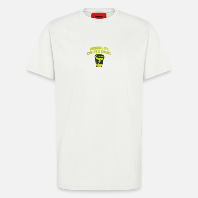 Kaffee & Chaos: Laufmodus - T-Shirt - made by SPREAD - OFF WHITE