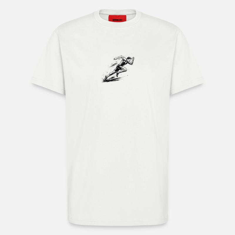 100m Sprinter im Comic-Ink Stil - T-Shirt - made by SPREAD - OFF WHITE