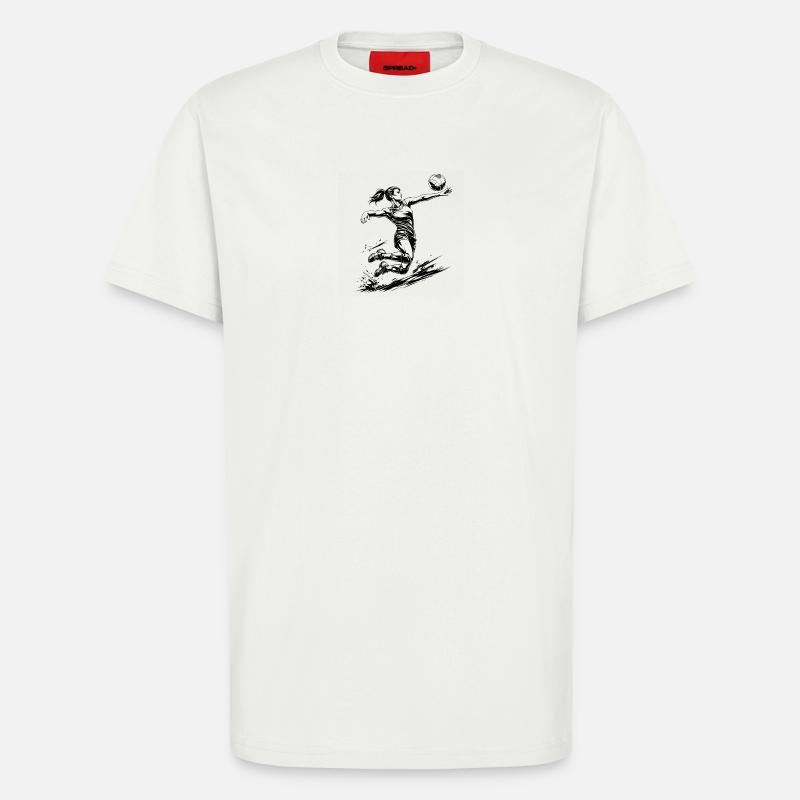 Puissance de volley-ball – Joueuse dynamique - T-shirt bio décontracté fabriqué en UE - OFF WHITE