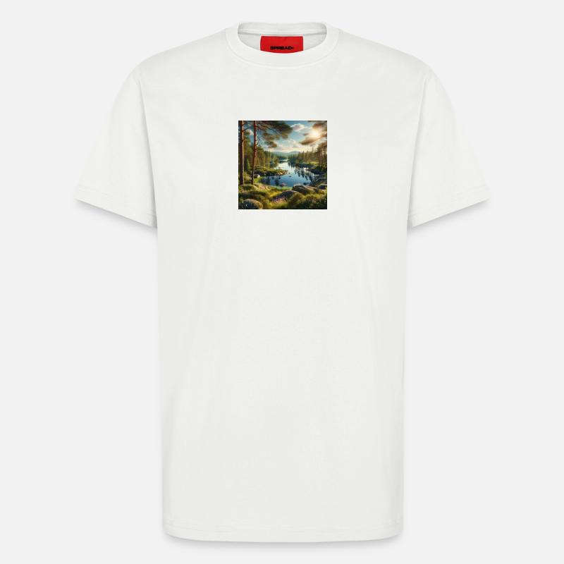Waldsee in der Abendsonne - T-Shirt - made by SPREAD - OFF WHITE