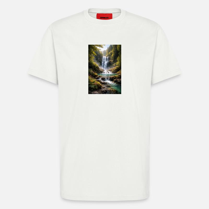 Grünflächen am Wasserfall - T-Shirt - made by SPREAD - OFF WHITE