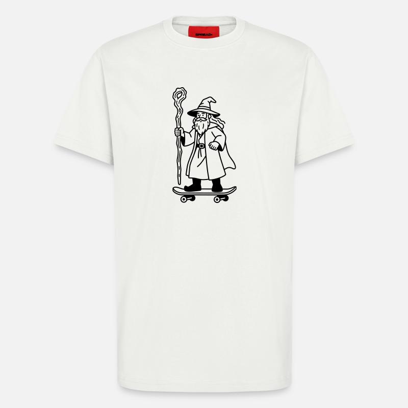 Zauberer auf Skateboard - T-Shirt - made by SPREAD - OFF WHITE