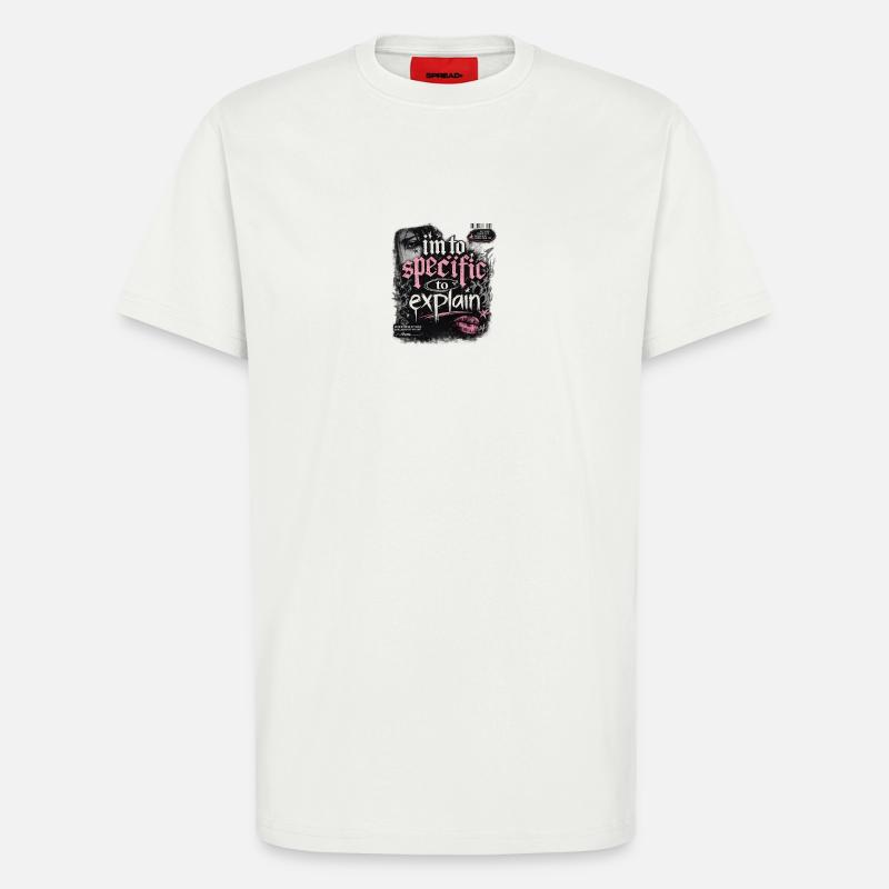 Trop précis pour expliquer – Gothic Pink - T-shirt bio décontracté fabriqué en UE - OFF WHITE