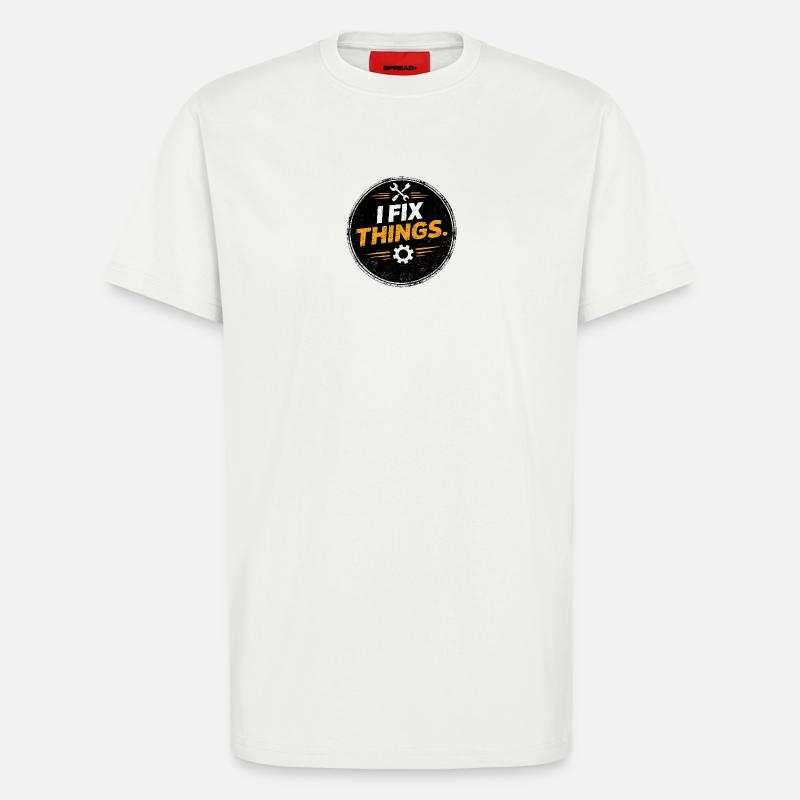 I Fix Things Mechaniker-Logo - T-Shirt - made by SPREAD - OFF WHITE