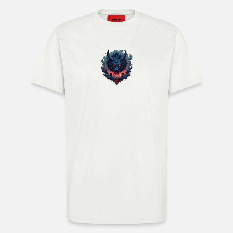Shadow Oni – Japanischer Dämonenwolf - T-Shirt - made by SPREAD - OFF WHITE