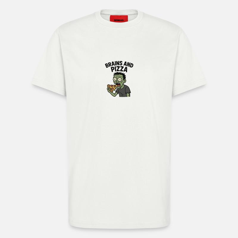 Zombie mit Pizza-Hunger - T-Shirt - made by SPREAD - OFF WHITE