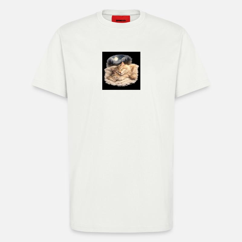 Mama-Katze schläft mit ihrem Kind - T-Shirt - made by SPREAD - OFF WHITE