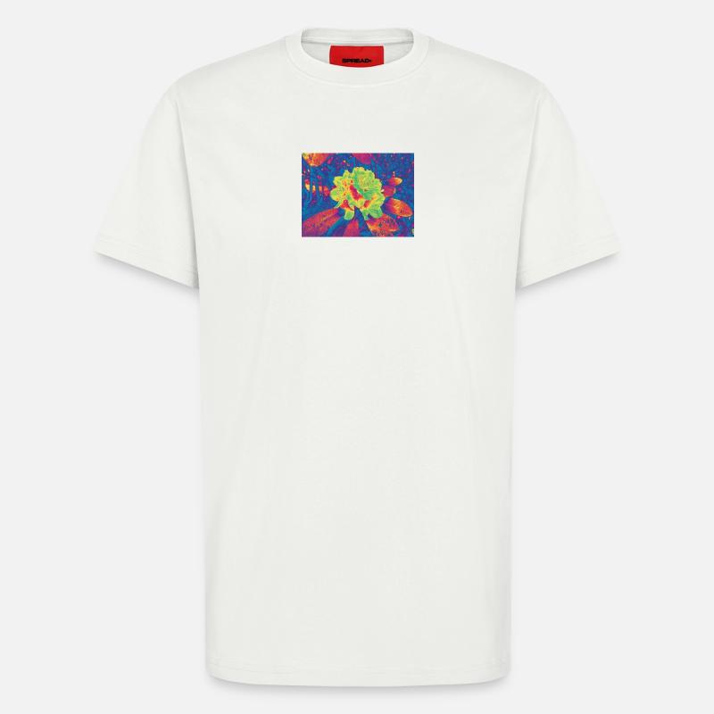 Neon Bloom Psychedelische Blume - T-Shirt - made by SPREAD - OFF WHITE