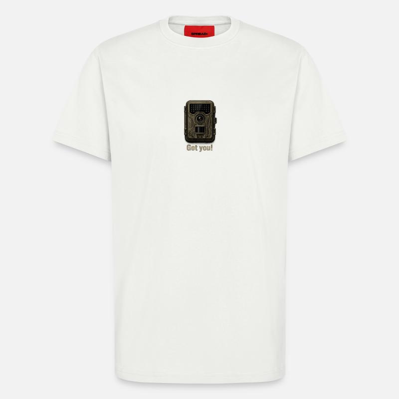 Caméra de chasse - T-shirt bio décontracté fabriqué en UE - OFF WHITE