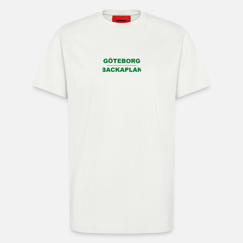 Göteborg Backaplan – Design vert-noir - T-shirt bio décontracté fabriqué en UE - OFF WHITE
