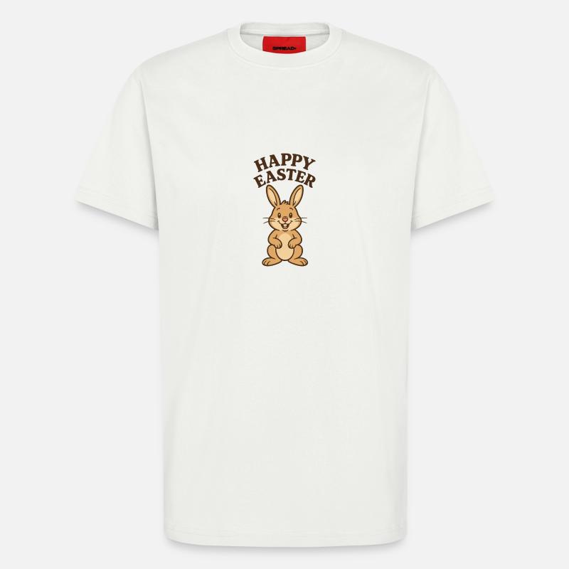 Osterhase mit Happy Easter, Osterhase - T-Shirt - made by SPREAD - OFF WHITE