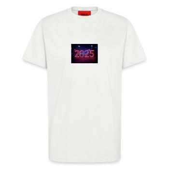 2025 - T-shirt bio décontracté fabriqué en UE - OFF WHITE - Devant - Alina (178cm) & Michal (187cm)