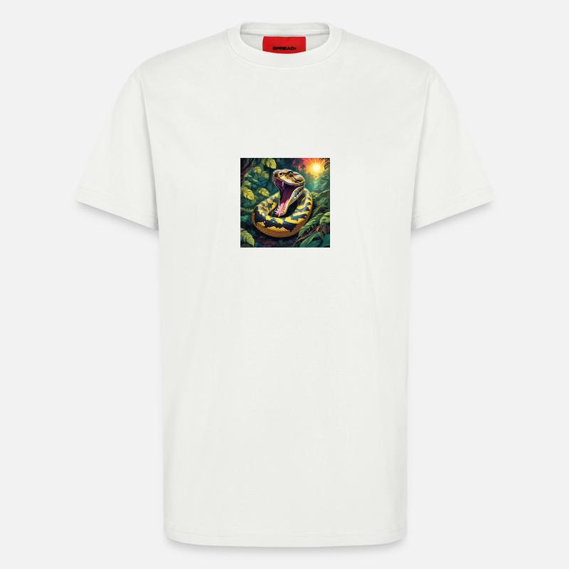 Serpent python - T-shirt bio décontracté fabriqué en UE - OFF WHITE