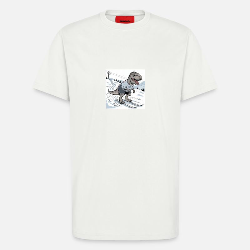 Ski-Rex, T-Rex - T-Shirt - made by SPREAD - OFF WHITE