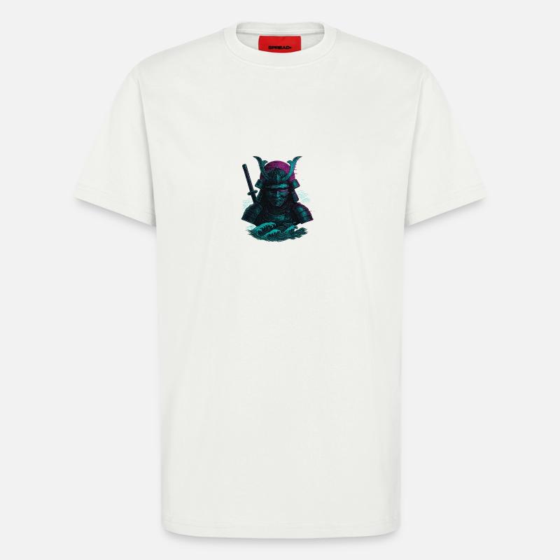 Glitch Samurai – Der digitale Krieger - T-Shirt - made by SPREAD - OFF WHITE