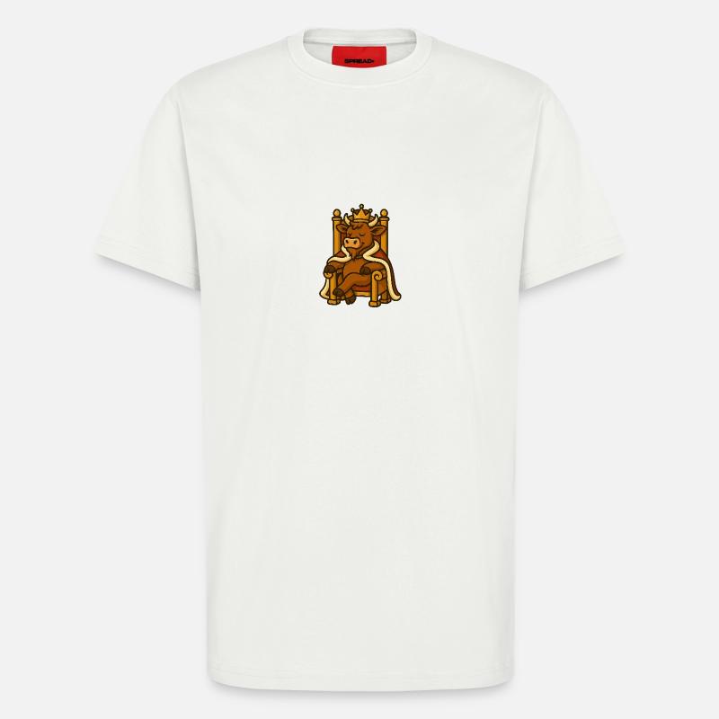 Kuh mit Krone auf Thron - T-Shirt - made by SPREAD - OFF WHITE