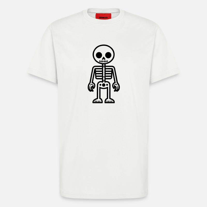 Skelett Comic - T-Shirt - made by SPREAD - OFF WHITE