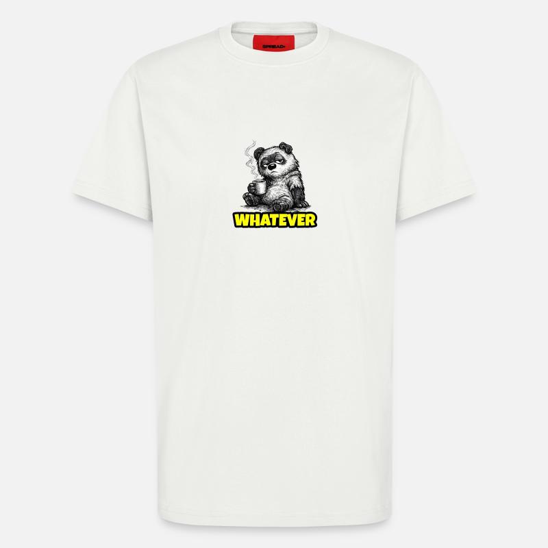 Whatever – Grumpy Bear Coffee (Sketch) - T-Shirt - made by SPREAD - OFF WHITE