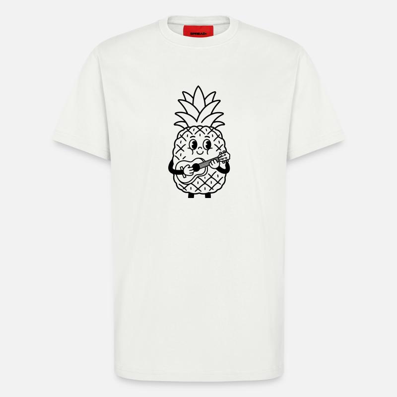 pineapple with ukulele - T-Shirt - made by SPREAD - OFF WHITE
