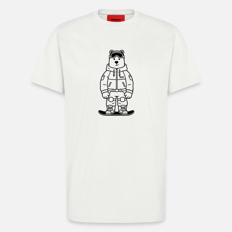 Bear Snowboarder - T-Shirt - made by SPREAD - OFF WHITE
