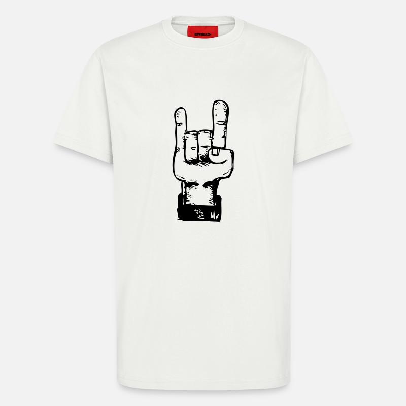 Rock and roll hand de - T-Shirt - made by SPREAD - OFF WHITE