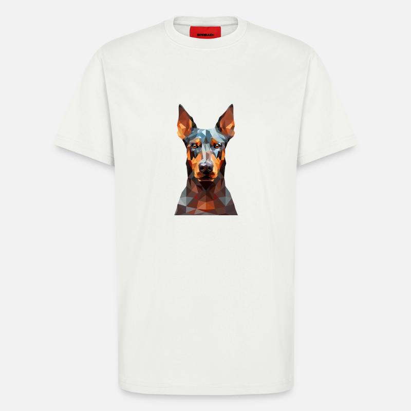 Geometrischer Dobermann: Polygonkunst - T-Shirt - made by SPREAD - OFF WHITE