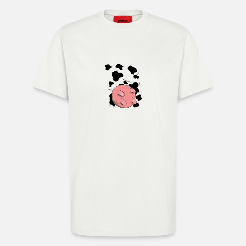 Conception du pis de vache - T-shirt bio décontracté fabriqué en UE - OFF WHITE