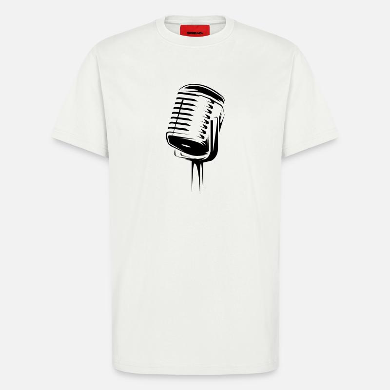 mikrofon illustration Symbol Geschenk microphon - T-Shirt - made by SPREAD - OFF WHITE