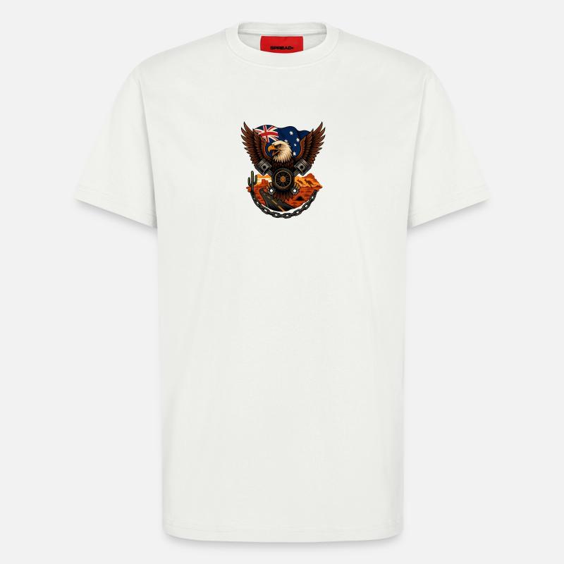 Australian Eagle Motorized - T-Shirt - made by SPREAD - OFF WHITE