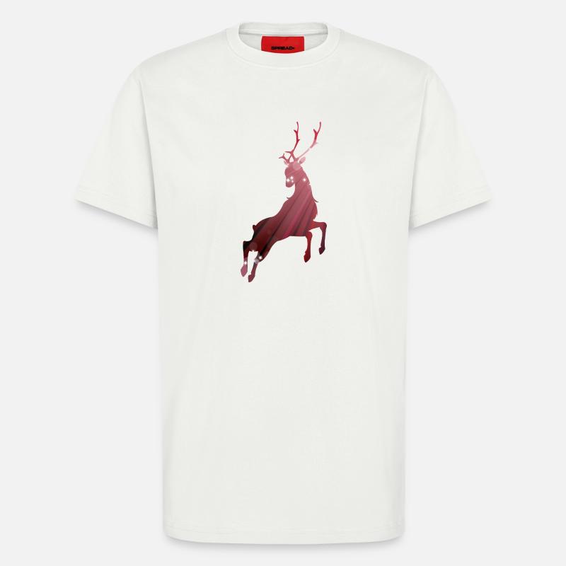 Umriss eines springenden Hirsches - T-Shirt - made by SPREAD - OFF WHITE