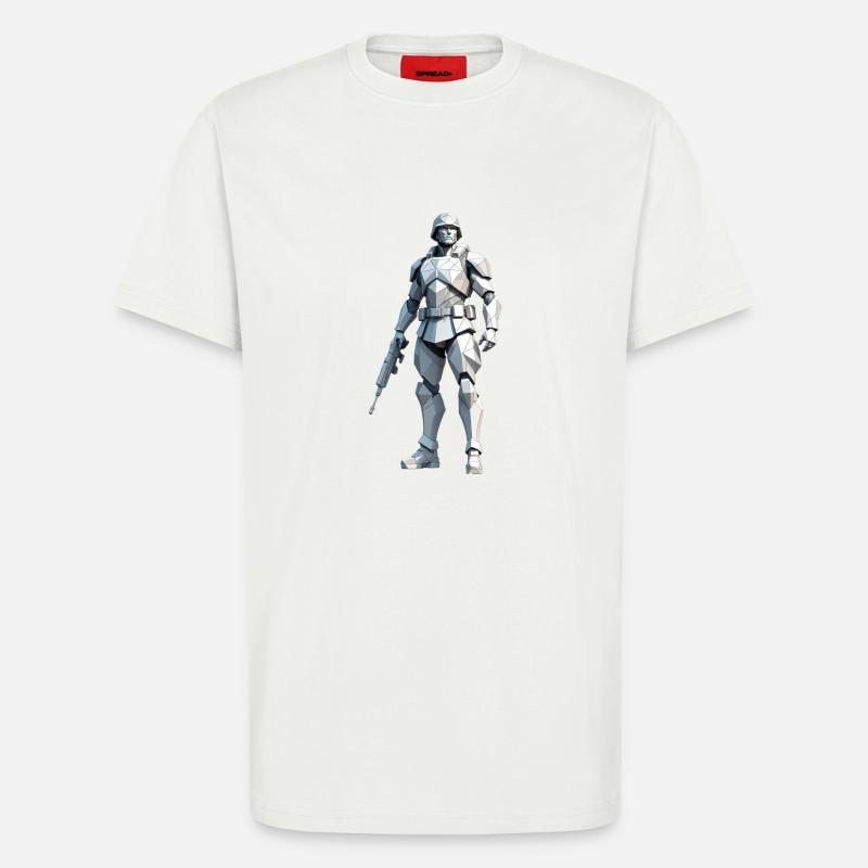 Soldat - Low Poly Army Design - T-Shirt - made by SPREAD - OFF WHITE