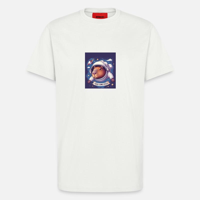 "I NEED SOME SPACE" Capybara - T-Shirt - made by SPREAD - OFF WHITE