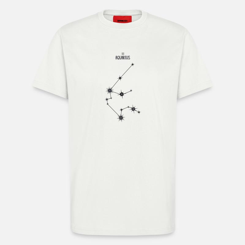 Wassermann Sternzeichen Sternbild Schwarz & Grau - T-Shirt - made by SPREAD - OFF WHITE
