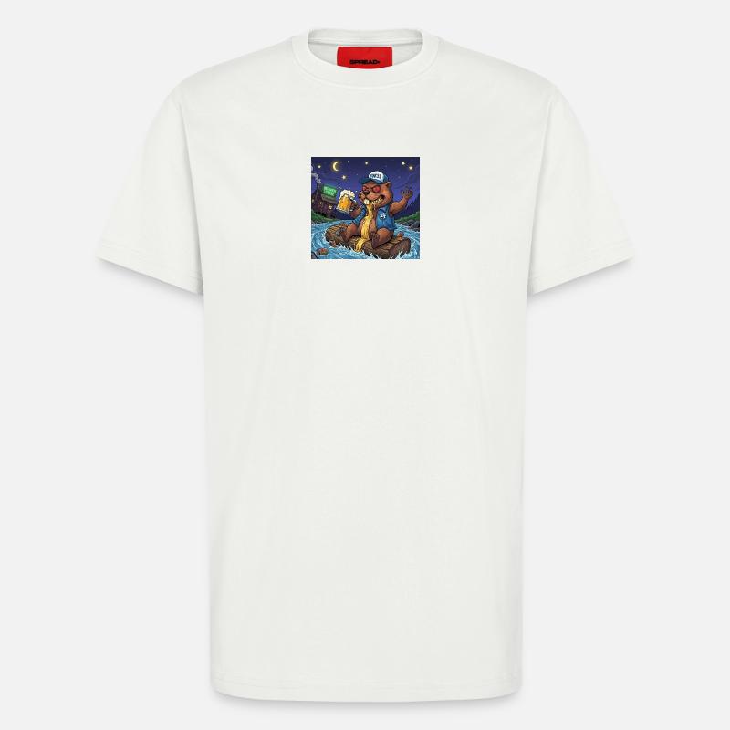 Biber Nachtbier Abenteuer - T-Shirt - made by SPREAD - OFF WHITE