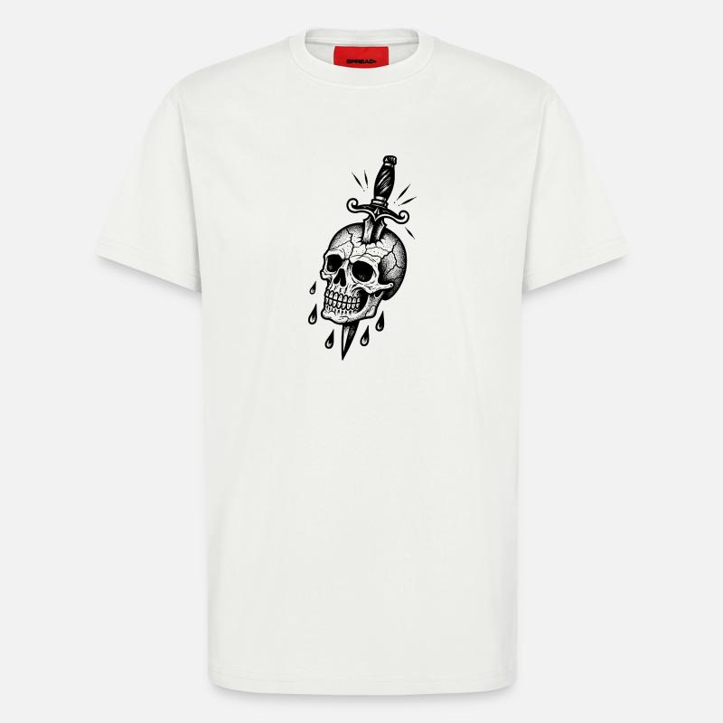 Zerbrochener Schädel mit einem Dolch - T-Shirt - made by SPREAD - OFF WHITE